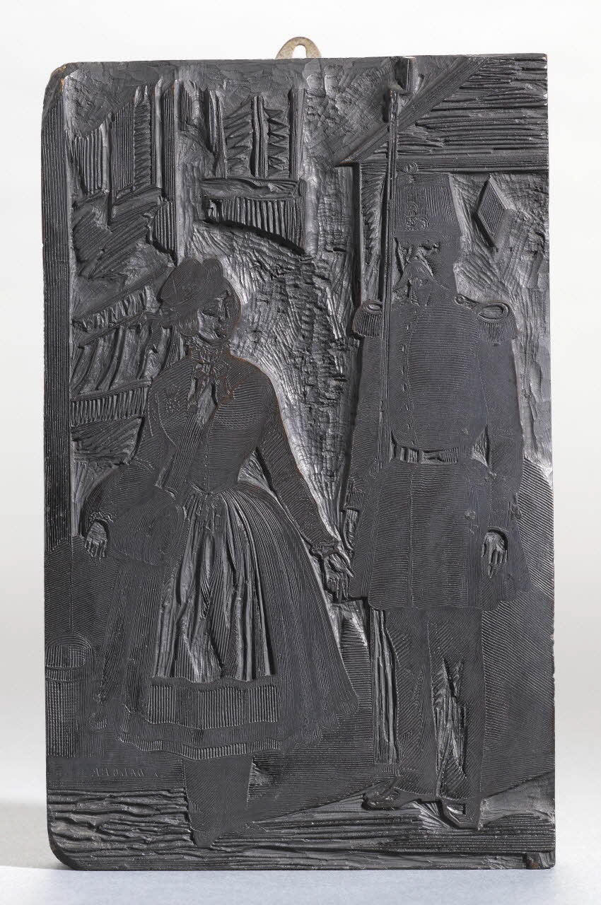 bois d'impression Soldat montant la garde 1967.160.2 Photo RMN-Grand Palais (Mucem)
