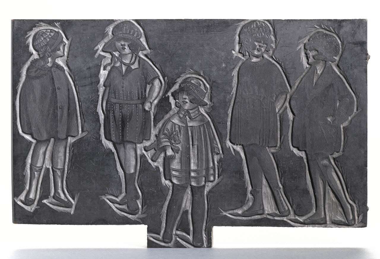 bois d'impression Cinq fillettes debout 1970.89.21 Photo RMN-Grand Palais (Mucem)