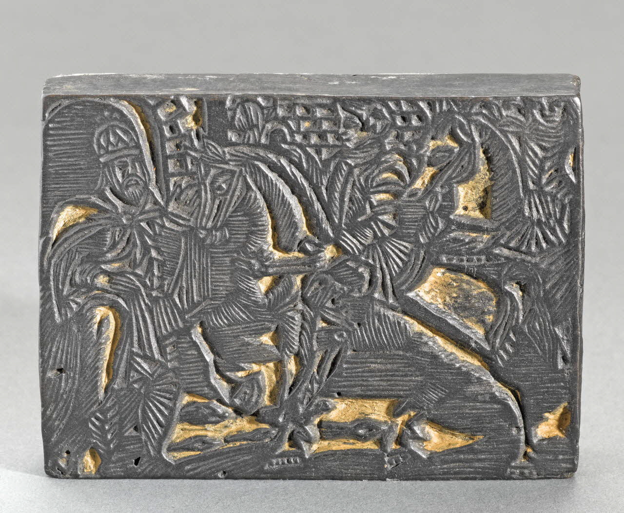 Godart II d'Alençon bois d'impression Les 4 Fils Aymon : Charlemagne et Richard de Normandie 1815 1955.57.4 Photo RMN-Grand Palais (Mucem)