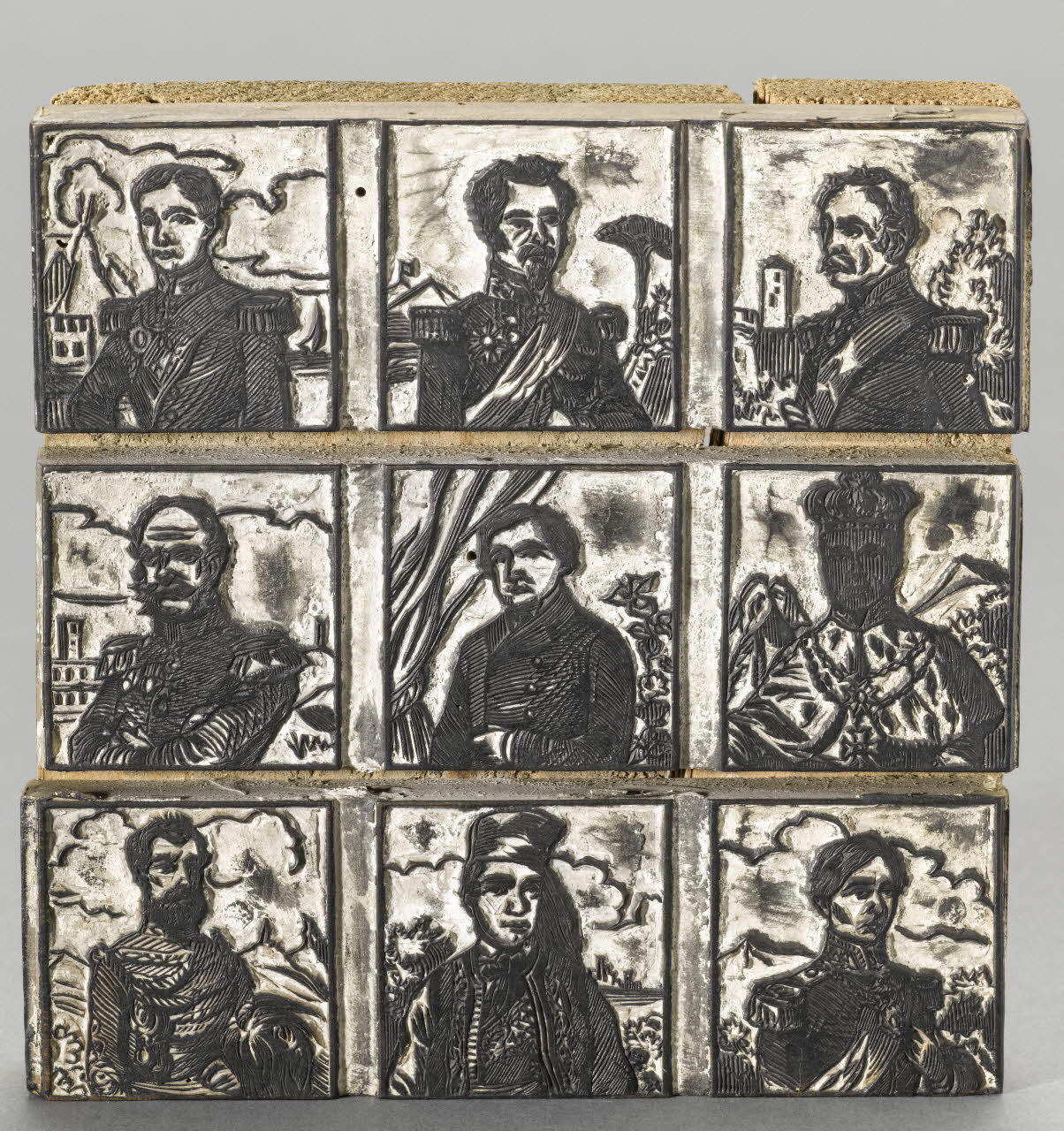 bois d'impression Fragment de la loterie des hommes célèbres 1955.57.46 Photo RMN-Grand Palais (Mucem)