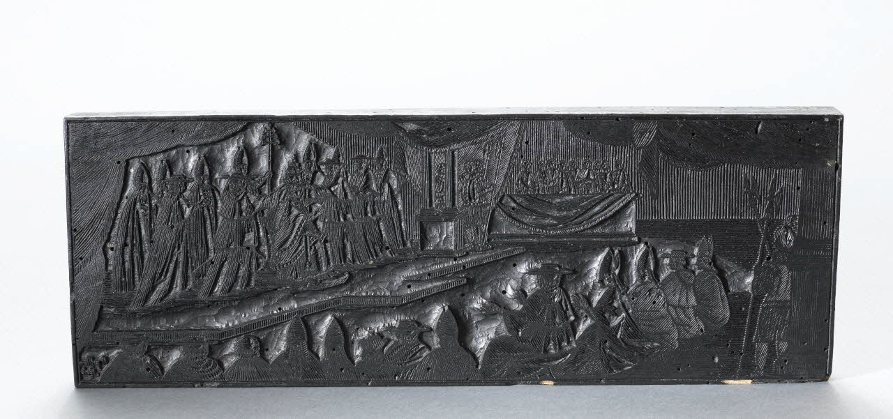 bois d'impression Décoration de calendrier : Couronnement du Pape en 1758 1758 1954.18.35 Photo RMN-Grand Palais (Mucem)