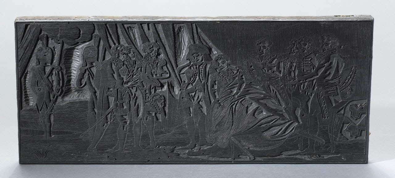 bois d'impression Décoration de calendrier : Mort de Lanne 1954.18.51 Photo RMN-Grand Palais (Mucem)