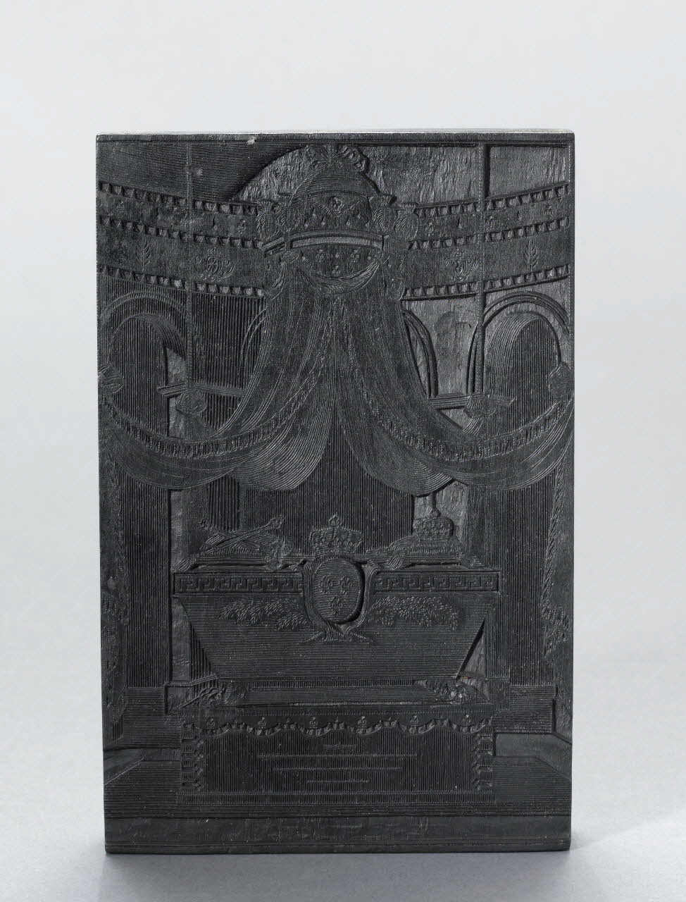 bois d'impression Tombeau de Louis XVIII (?) Rouen 1825 1954.18.55 Photo RMN-Grand Palais (Mucem)