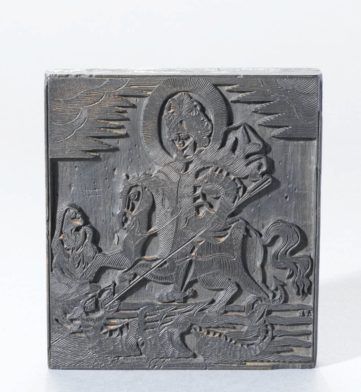 bois d'impression Saint Georges terrassant le dragon 1954.18.97 Photo RMN-Grand Palais (Mucem)