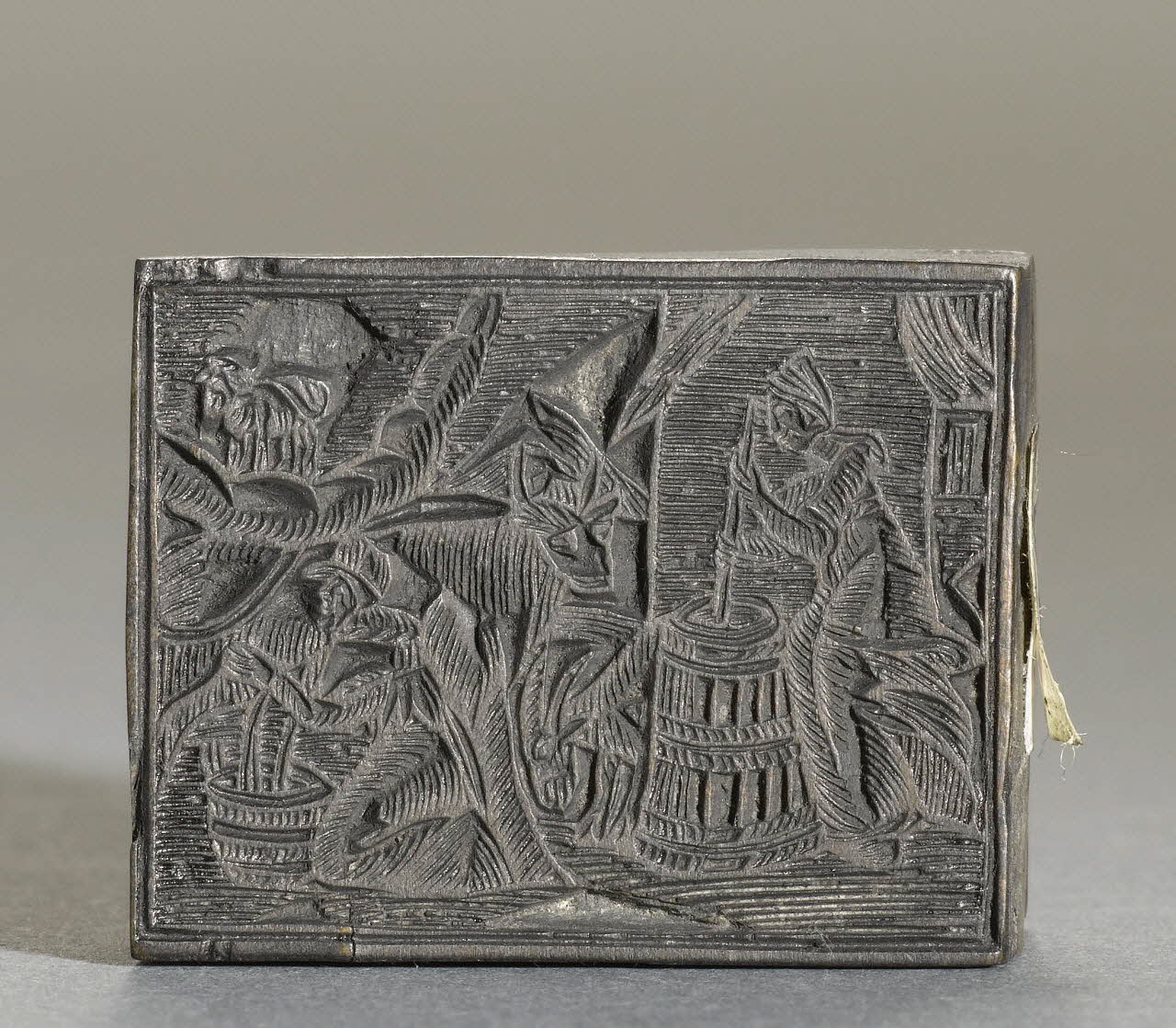 bois d'impression Signe du zodiaque, femme barattant, femme trayant une vache 1977.3.47 Photo RMN-Grand Palais (Mucem)