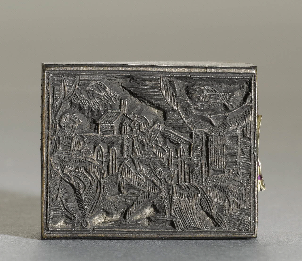 bois d'impression Signe du zodiaque, scorpion et tonte des moutons 1977.3.52 Photo RMN-Grand Palais (Mucem)