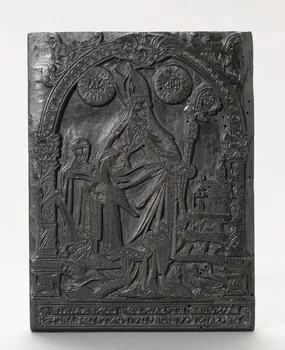 bois d'impression LA NOBLE ET SAINTE CONFRAIRIE DE SAINT VIGOR DU PONT DE L'ARCHE 1954.18.102 Photo RMN-Grand Palais (Mucem)