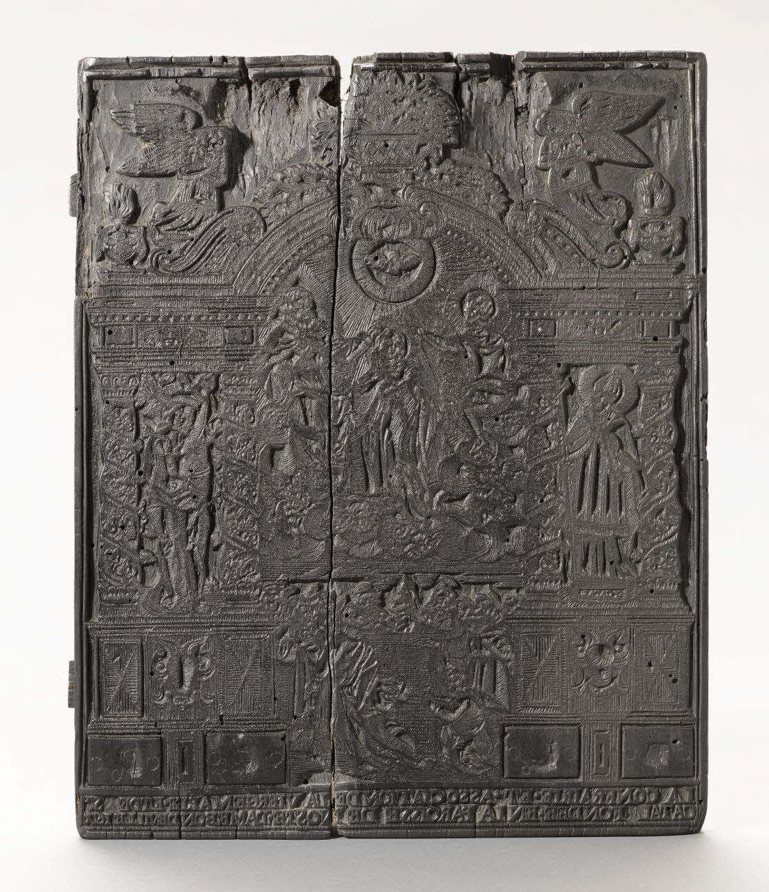 image de confrérie LA CONFRAIRIE.ET.ASSOCIATION DE LA VIERGE MARIE.ET DE S  CATAL FONDEE.EN LA PAROISSE DE NOSTE.DAME BONDEVILLE 16... 1969.87.211 Photo RMN-Grand Palais (Mucem)