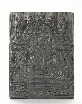 image de confrérie L'Assomption entre l'Education de la Vierge et Sainte Marguerite avec le Dragon 1969.87.222 Photo RMN-Grand Palais (Mucem)