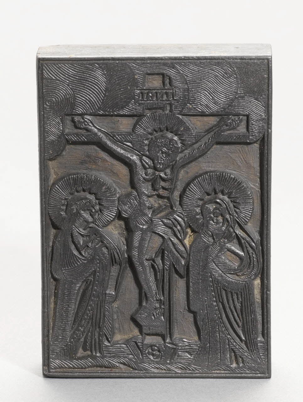 bois d'impression Christ en Croix entourée de saint Jean et de la Vierge 1954.18.146 Photo RMN-Grand Palais (Mucem)