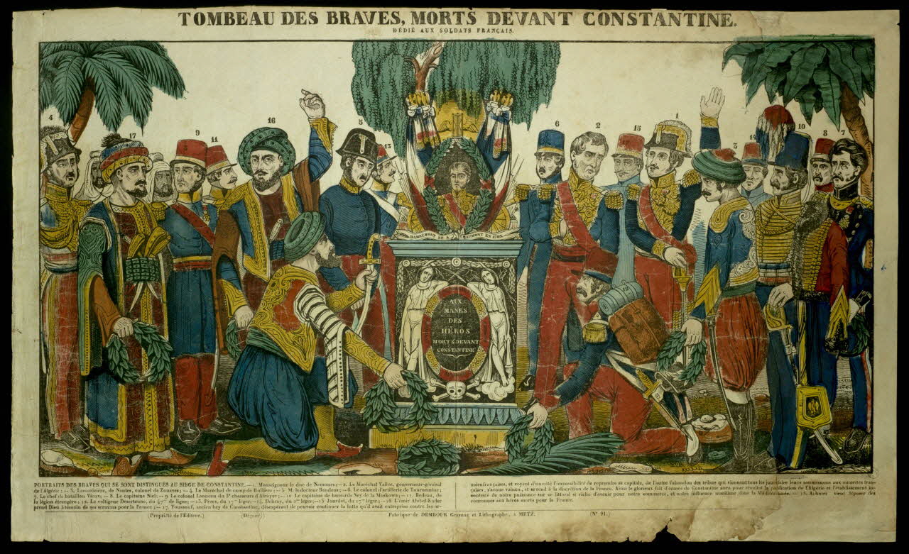 Adrien N. Dembour estampe TOMBEAU DES BRAVES MORTS DEVANT CONSTANTINE. Metz 1835-1840 1953.86.657 Photo