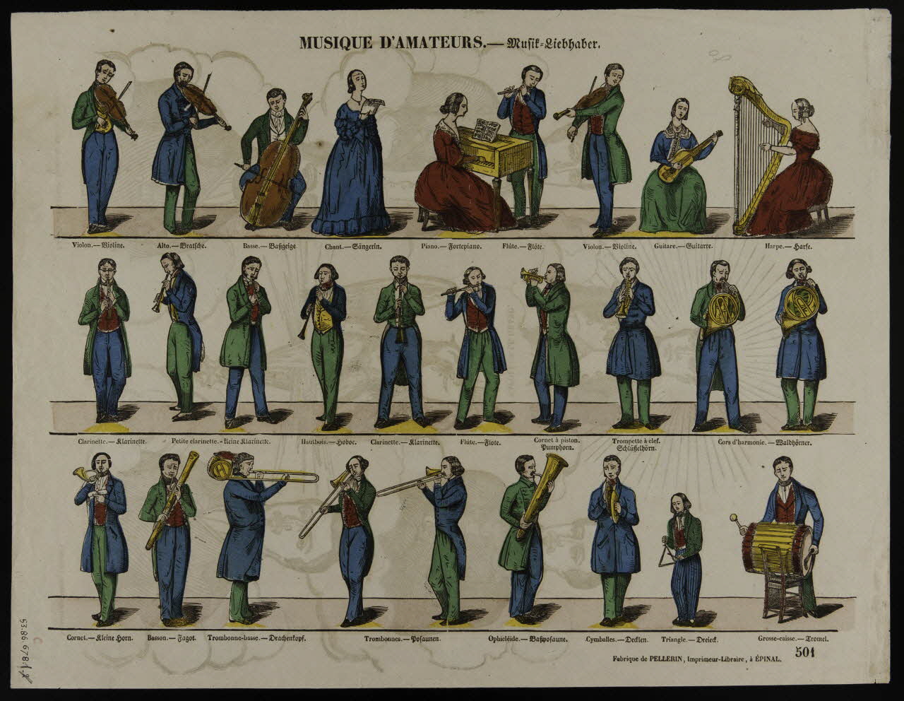 estampe MUSIQUE D'AMATEURS. - musik liebhaber 1953.86.678.1 Photo