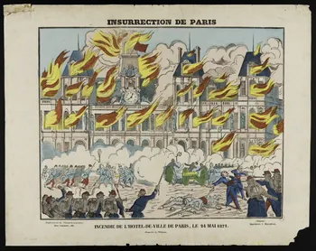 estampe INSURRECTION DE PARIS  INCENDIE DE L'HOTEL-DE-VILLE, LE 24 MAI 1871. 1953.86.704  Photo