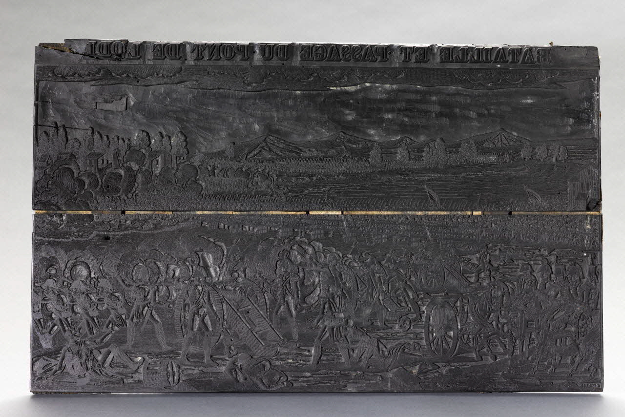 bois d'impression BATAILLE ET PASSAGE DU PONT DE LODI 1980.15.41 Photo RMN-Grand Palais (Mucem)