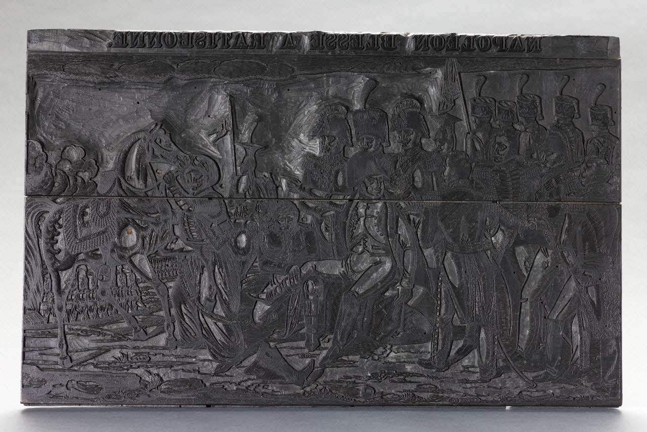 bois d'impression NAPOLEON BLESSE A RATISBONNE 1980.15.43 Photo RMN-Grand Palais (Mucem)
