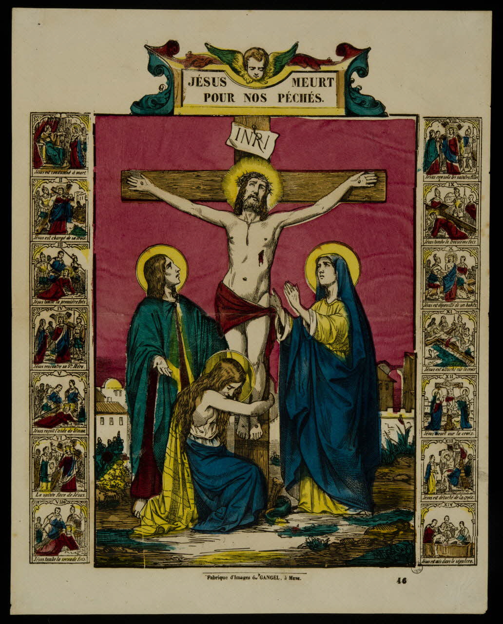 Charles Nicolas Gangel estampe JESUS MEURT  POUR NOS PECHES. Metz 1852-1858 1953.86.74 Photo