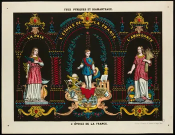 Dembour et Gangel estampe FEUX PYRIQUES ET DIAMANTEAUX.  L'ETOILE DE LA France. Metz 1840-1852 1953.86.751 Photo