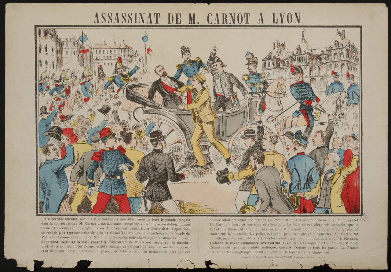 Marcel Vagné estampe ASSASSINAT DE M. CARNOT A LYON Lorraine, France 1881-1891 1953.86.784 Photo
