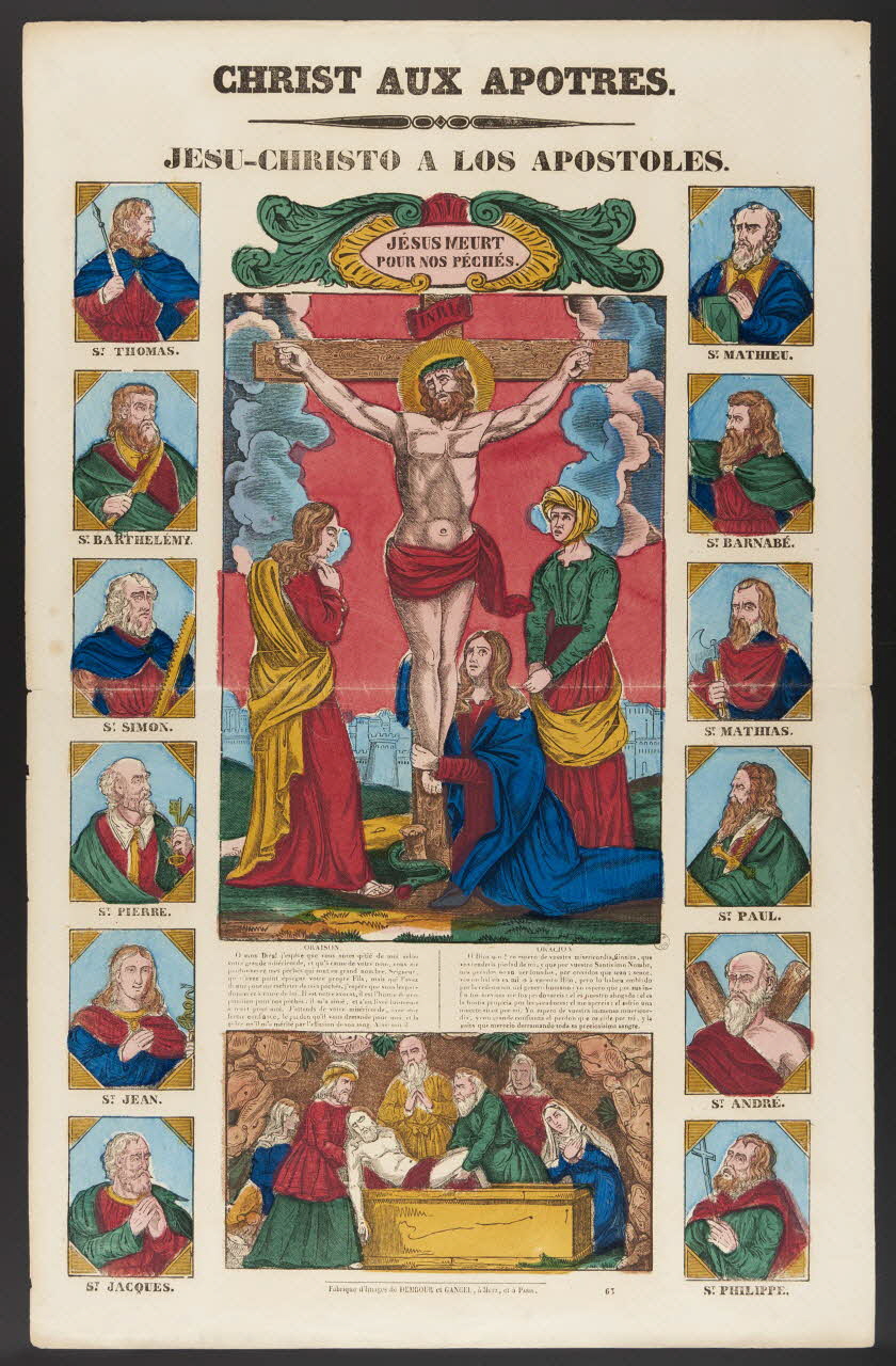 Dembour et Gangel estampe CHRIST AUX APOTRES.  JESU-CHRISTO A LOS APOSTOLES. Metz 1840-1852 1953.86.81 Photo