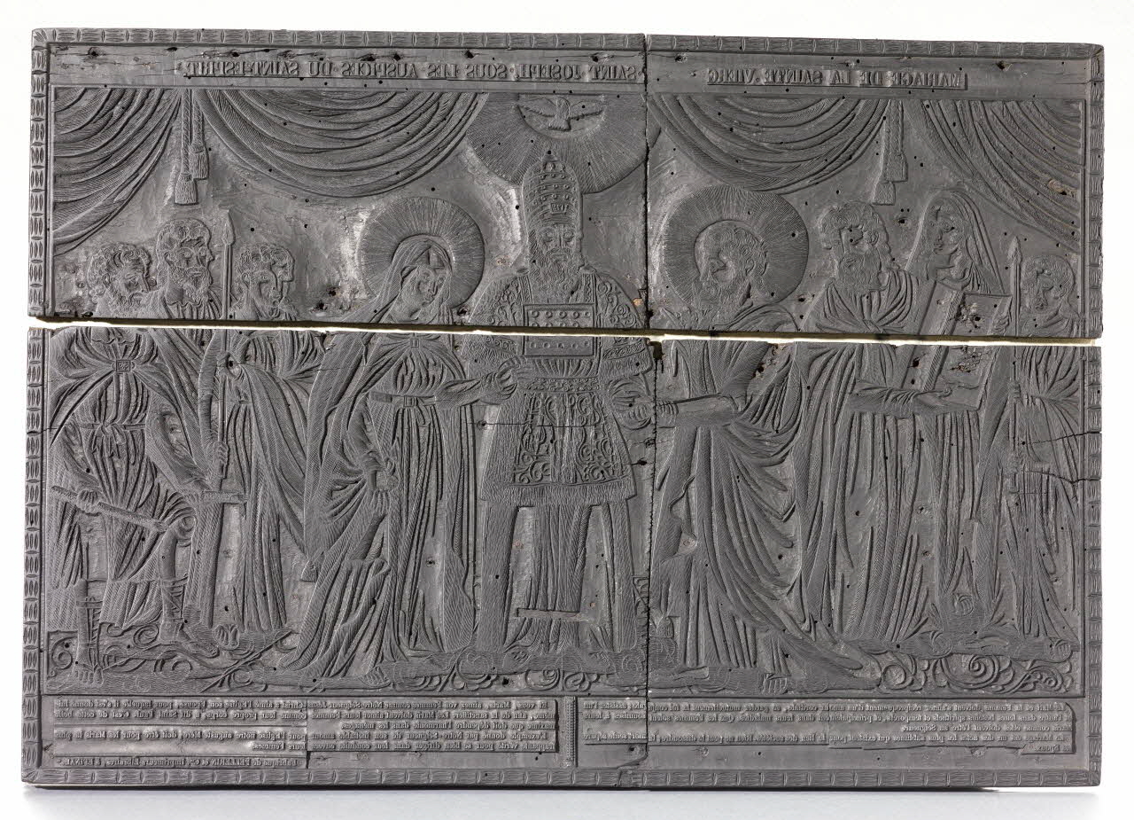 bois d'impression Mariage de la Sainte Vierge, saint Joseph sous les auspices du Saint Esprit 1980.15.3 Photo RMN-Grand Palais (Mucem)