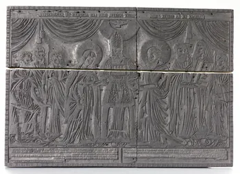 bois d'impression Mariage de la Sainte Vierge, saint Joseph sous les auspices du Saint Esprit 1980.15.3 Photo RMN-Grand Palais (Mucem)