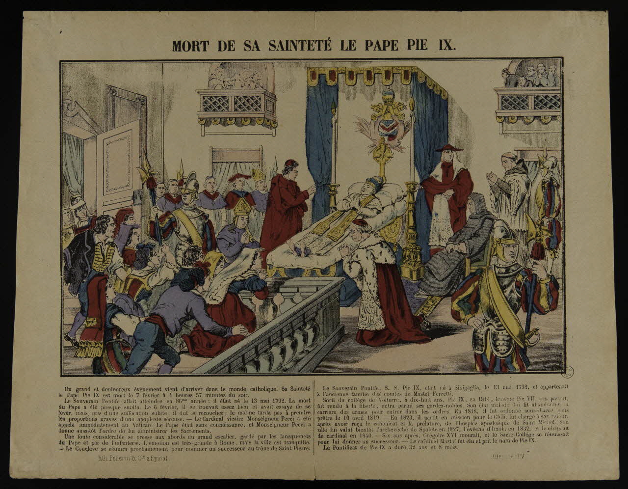 estampe MORT DE SA SAINTETE LE PAPE PIE IX. 1953.86.818 Photo