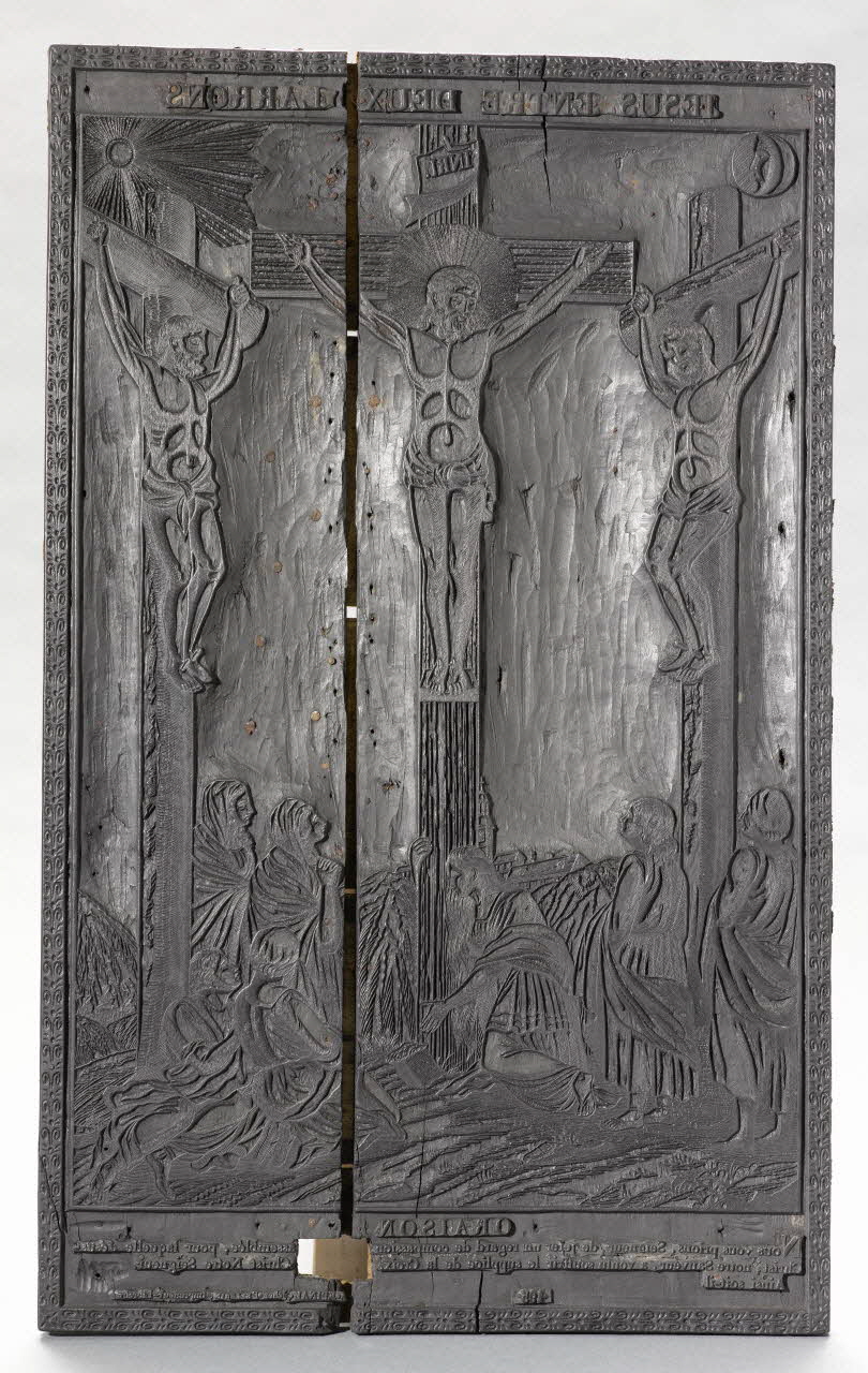 bois d'impression Jésus entre deux larrons 1980.15.16 Photo RMN-Grand Palais (Mucem)