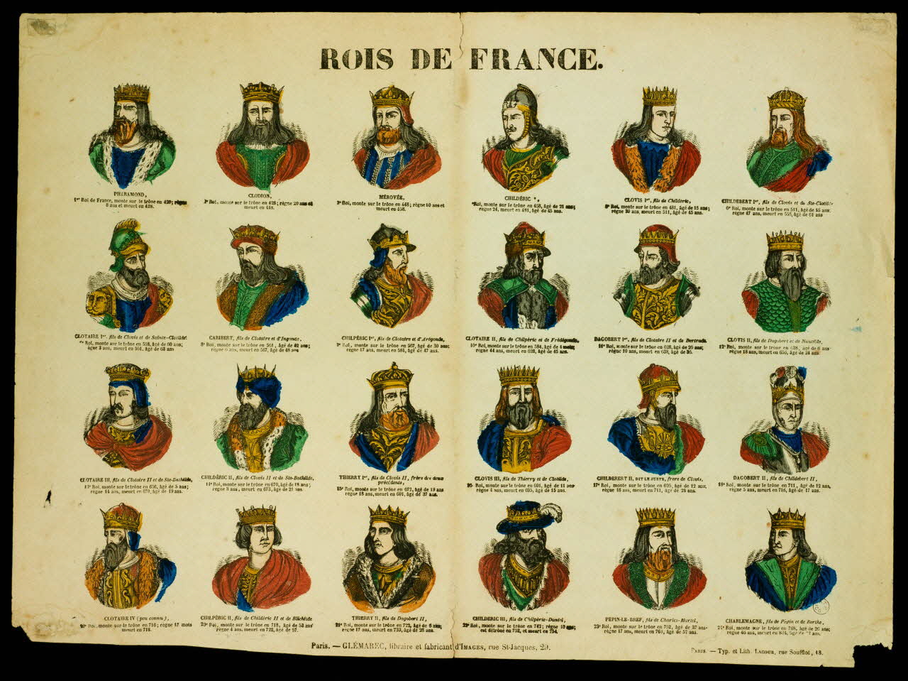 François Lacour ; Charles-Eugène Glémarec à compartiments (6x4) ROIS DE FRANCE. Paris 1858-1860 1953.86.859 Photo