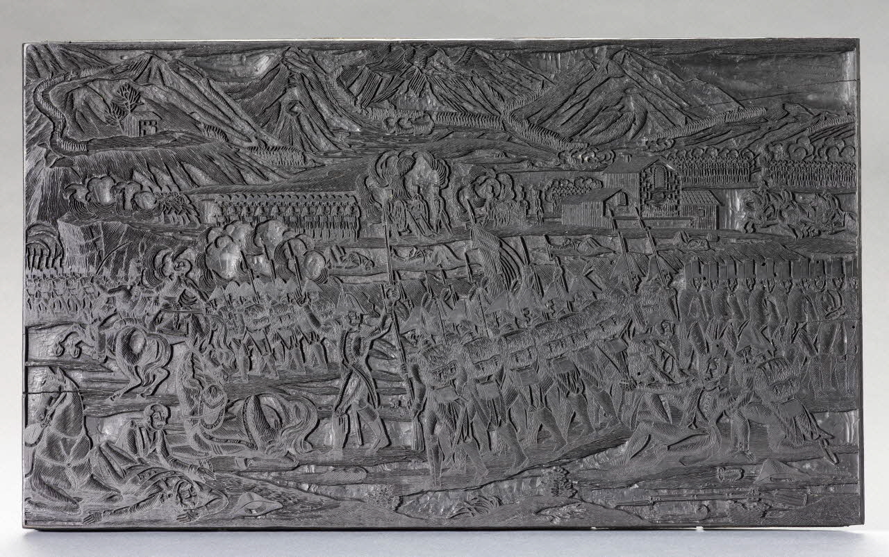 bois d'impression BATAILLE DE RIVOLI 1980.15.25 Photo RMN-Grand Palais (Mucem)