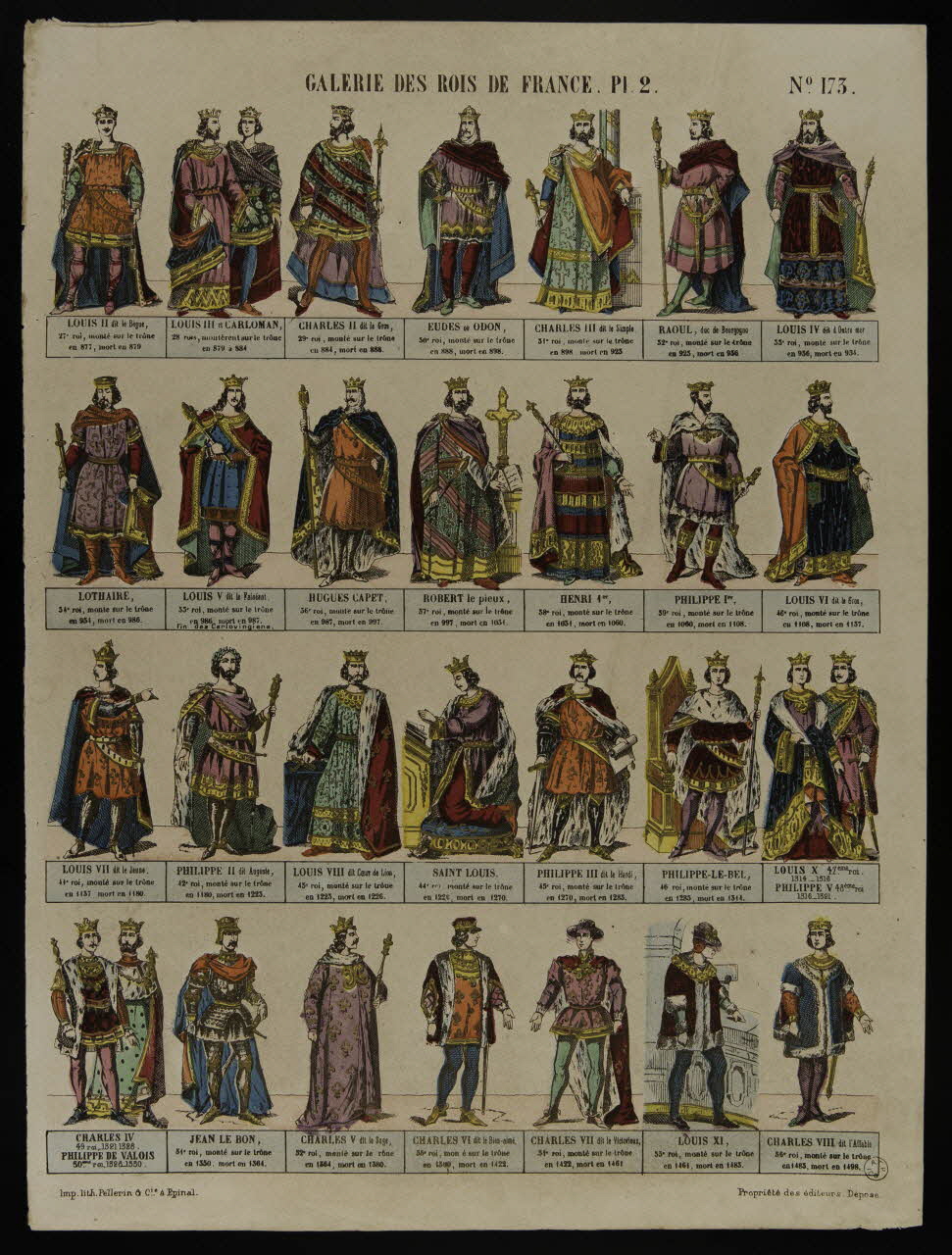 estampe GALERIE DES ROIS DE FRANCE .Pl.2. 1953.86.872 Photo