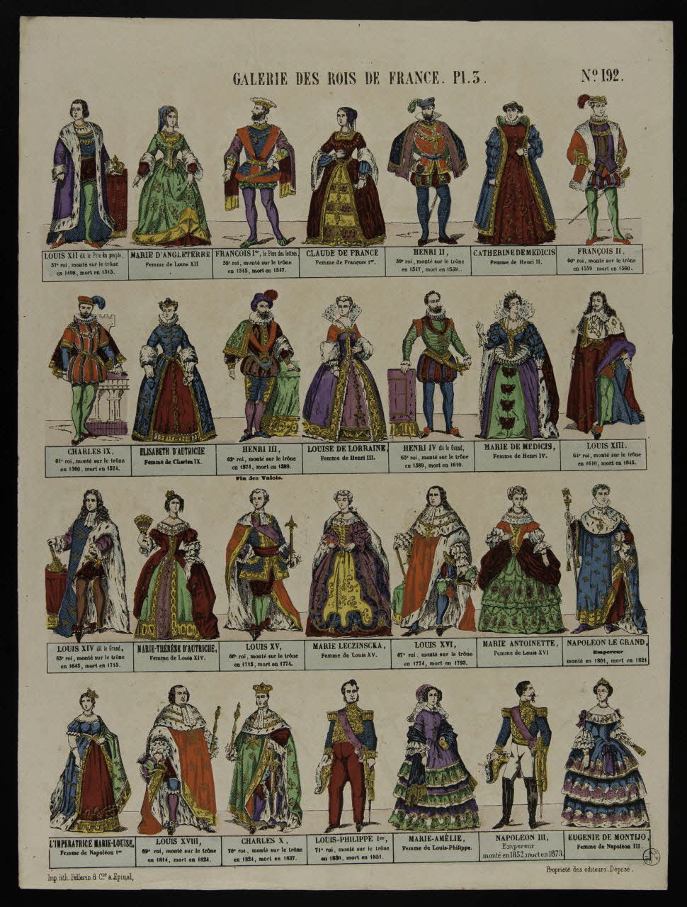 estampe GALERIE DES ROIS DE FRANCE. Pl.3. 1953.86.873 Photo