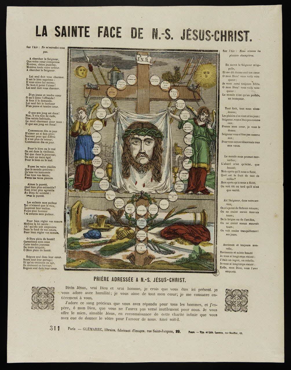 estampe LA SAINTE FACE DE N.- S. JESUS-CHRIST. 1953.86.88 Photo