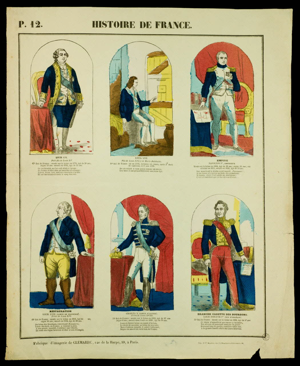 Charles-Eugène Glémarec ; P. Baudouin à compartiments (3x2) HISTOIRE DE FRANCE. Paris 1846-1849 1953.86.882 Photo