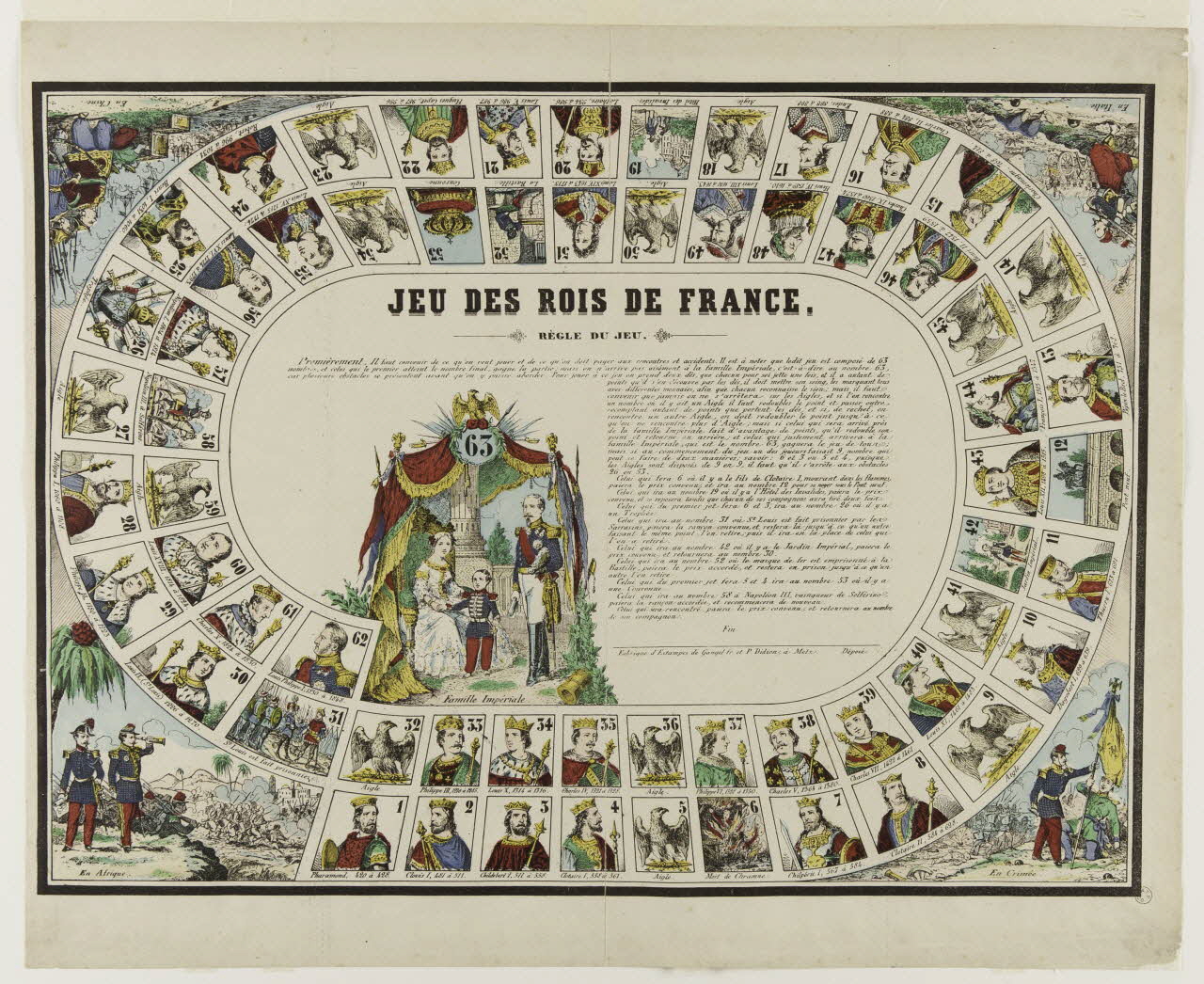 Gangel et Didion estampe JEU DES ROIS DE FRANCE. Lorraine, France 1858-1868 1953.86.883 Photo