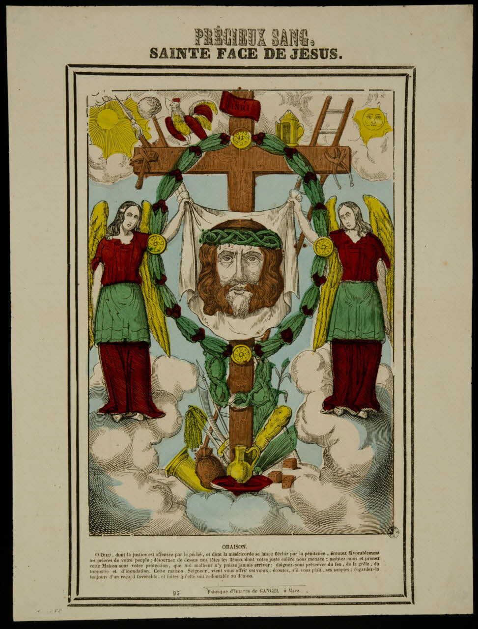Charles Nicolas Gangel estampe PRECIEUX SANG.  SAINTE FACE DE JESUS. Metz 1852-1858 1953.86.89 Photo