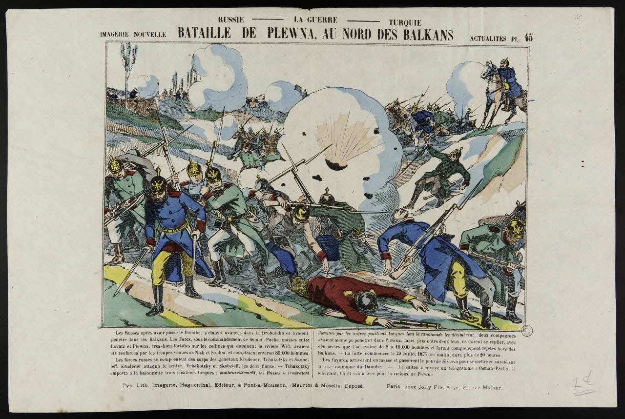 estampe RUSSIE - LA GUERRE - TURQUIE  BATAILLE DE PLEWNA, AU NORD DES BALKANS 1953.86.919 Photo