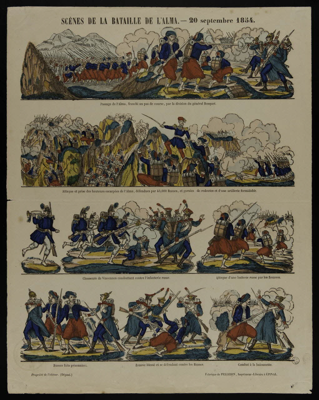 estampe SCENES DE LA BATAILLE DE L'ALMA. - 20 septembre 1854. 1953.86.930 Photo