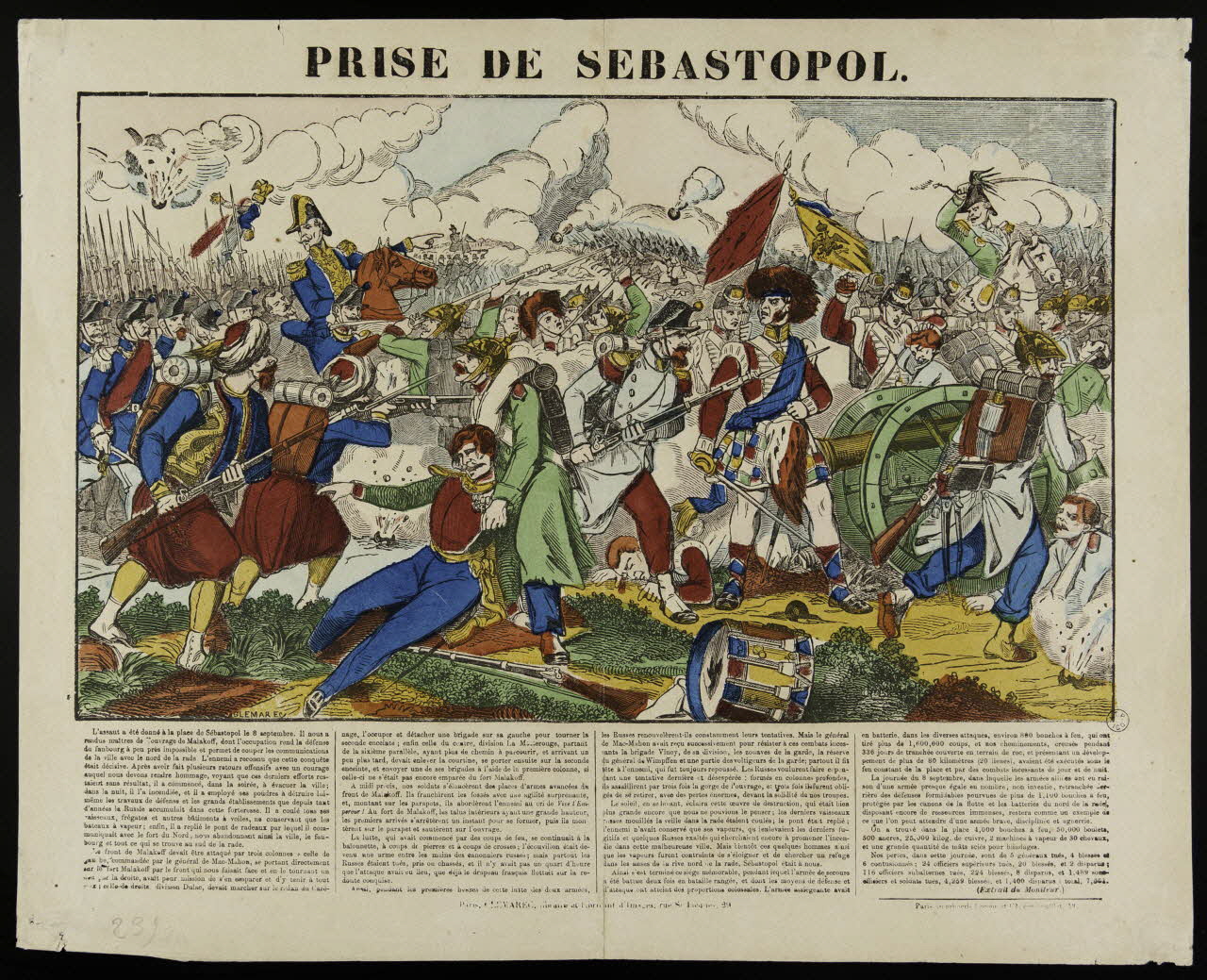 Charles-Eugène Glémarec ; François Lacour estampe PRISE DE SEBASTOPOL. Paris 1858-1860 1953.86.933 Photo