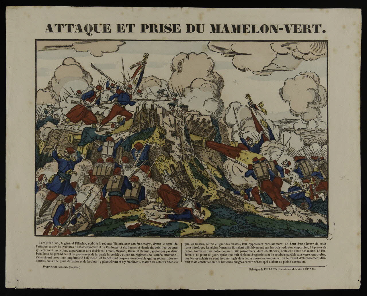estampe ATTAQUE ET PRISE DU MAMELON-VERT. 1953.86.943 Photo