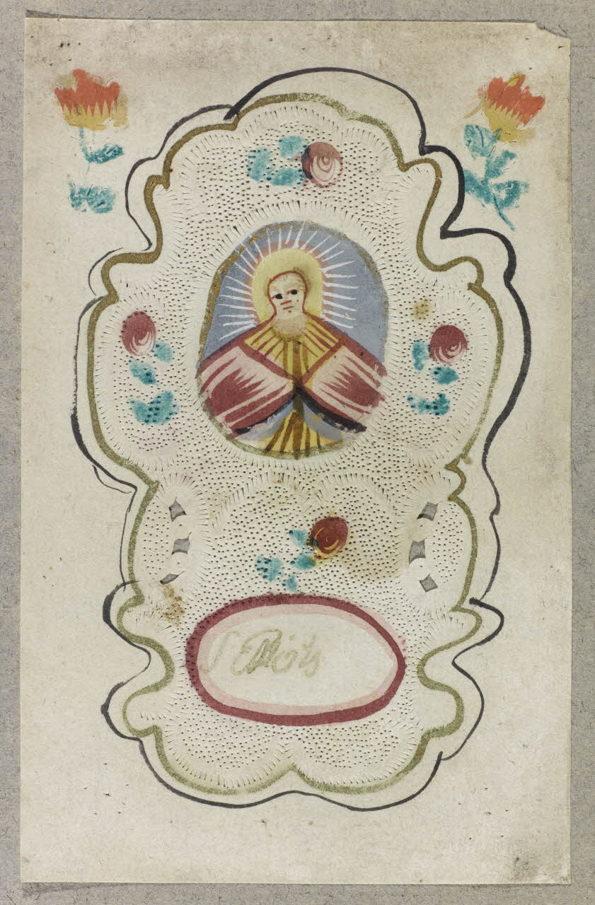 canivet, dessin Saint dans un médaillon 1970.47.21 Photo RMN-Grand Palais (Mucem)