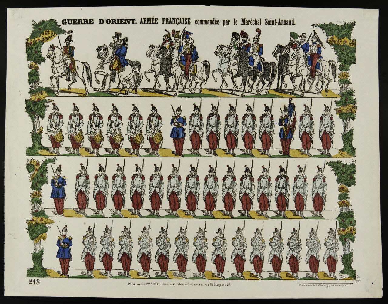 Gaittet et Cie ; Charles-Eugène Glémarec à registres (4) GUERRE D'ORIENT. ARMÉE FRANÇAISE commandée par le Maréchal Saint-Arnaud. Paris 1858-1860 1953.86.955 Photo