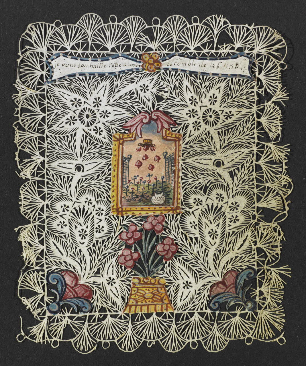 canivet, dessin je vous souhaitte (sic) cette année Le comble de la felicité (sic) 1990.5.97 Photo RMN-Grand Palais (Mucem)