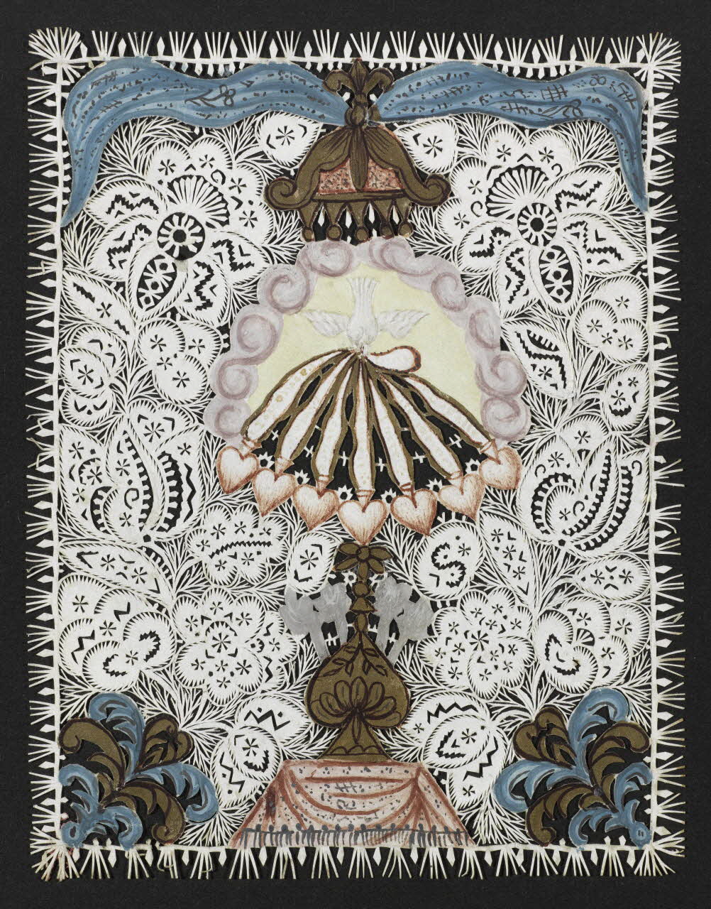 canivet, dessin Ostensoir surmonté d'une colombe 1990.5.99 Photo RMN-Grand Palais (Mucem)