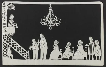 découpage, canivet Scène de messe : prêche en chaire 1990.5.140  Photo RMN-Grand Palais (Mucem)