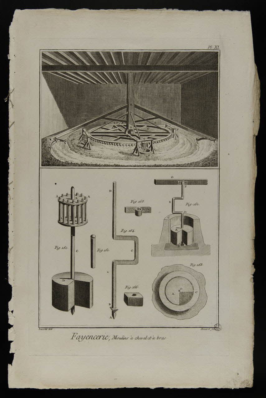 estampe Fayencerie, Moulins à cheval et à bras 1954.11.143 Photo