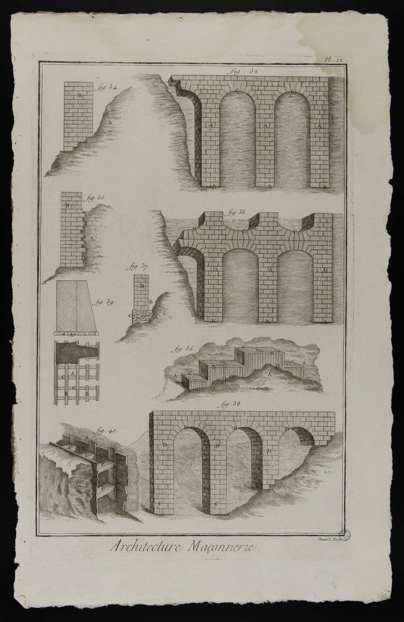 estampe Architecture Maçonnerie. 1954.11.156 Photo