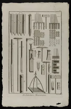 estampe Architecture Maçonnerie. 1954.11.157 Photo