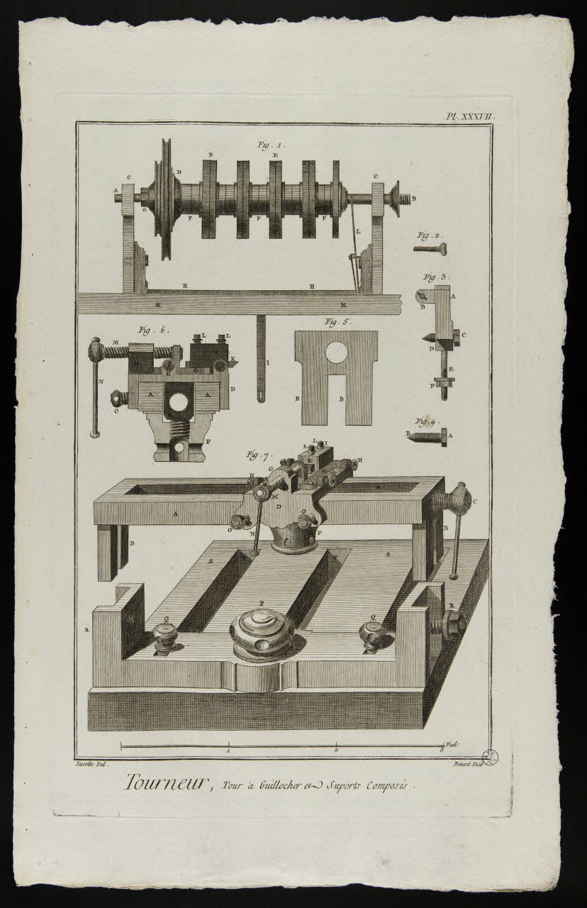 estampe Tourneur, Tour à Guillocher et Suports Composés. 1954.11.56 Photo