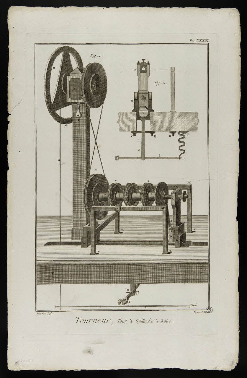 estampe Tourneur, Tour à Guillocher à Roüe. 1954.11.57 Photo