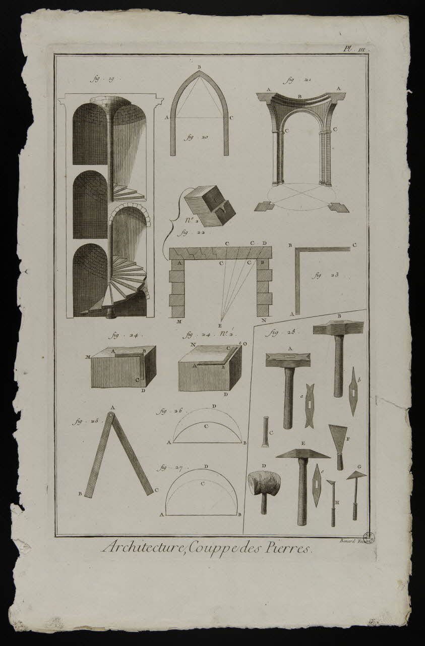 estampe Architecture, Couppe des Pierres. (sic) 1954.11.7 Photo